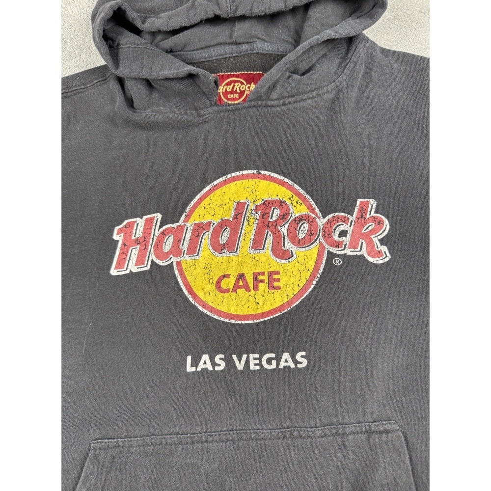 Hard‎ Rock Cafe Las Vegas Hoodie Y2K Black Pullover Hoodie Sweatshirt Medium